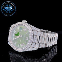 Luxury Automatic Watch – Green Roman Numeral Dial with Prestigious Bracelet