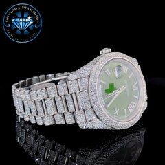 Luxury Automatic Watch – Green Roman Numeral Dial with Prestigious Bracelet