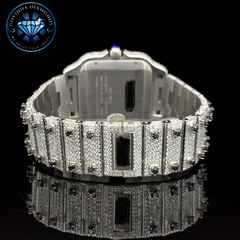 Luxury Automatic Watch – Arabic Dial, Full Iced Out with White & Black Moissanite Diamonds