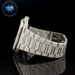 Luxury Square Case Automatic Watch – Full Iced Out with Moissanite Diamonds