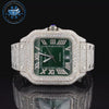 Luxury Green Dial Automatic Watch – Full Iced Out with Moissanite Diamonds